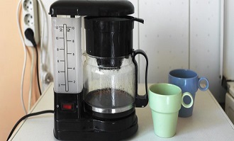 A leaking coffee maker